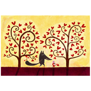 Print Little red riding hood and the trees of hearts