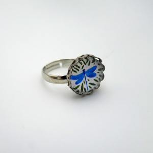 Kid ring Blue dragonfly