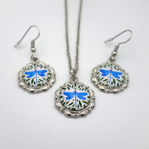 Jewelry set Blue dragonfly