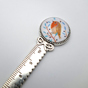 Ruler bookmark Pretty robin