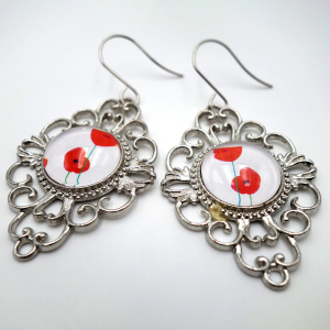 Vintage earrings Poppies