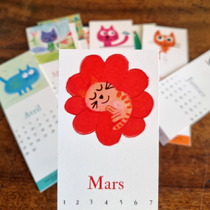 Marque-page calendrier perpétuel Les chats enchantés