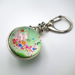 Customizable keychain The florewed cat