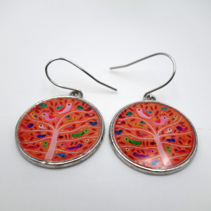 Earrings Birds tree