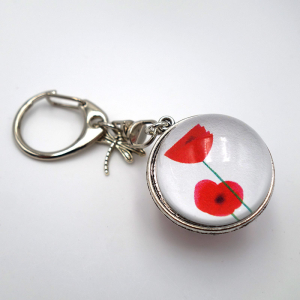 Reversible keychain Poppies