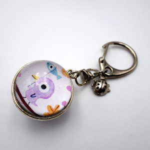 Customizable keychain The bird and his fish