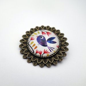 Broche Bel oiseau bleu