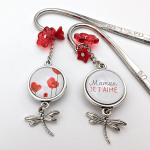 Marque-page Coquelicots Maman je t'aime