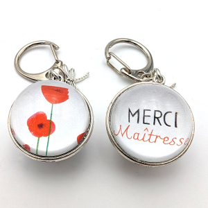 Reversible keychain Poppies