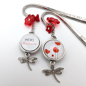 Marque-page Coquelicots Merci maîtresse