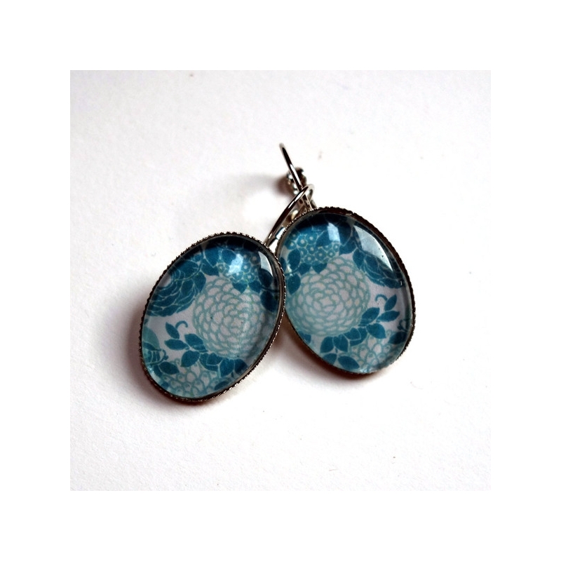 Boucles d'oreilles Hortensias bleus Boucles d'oreilles Hortensias bleus