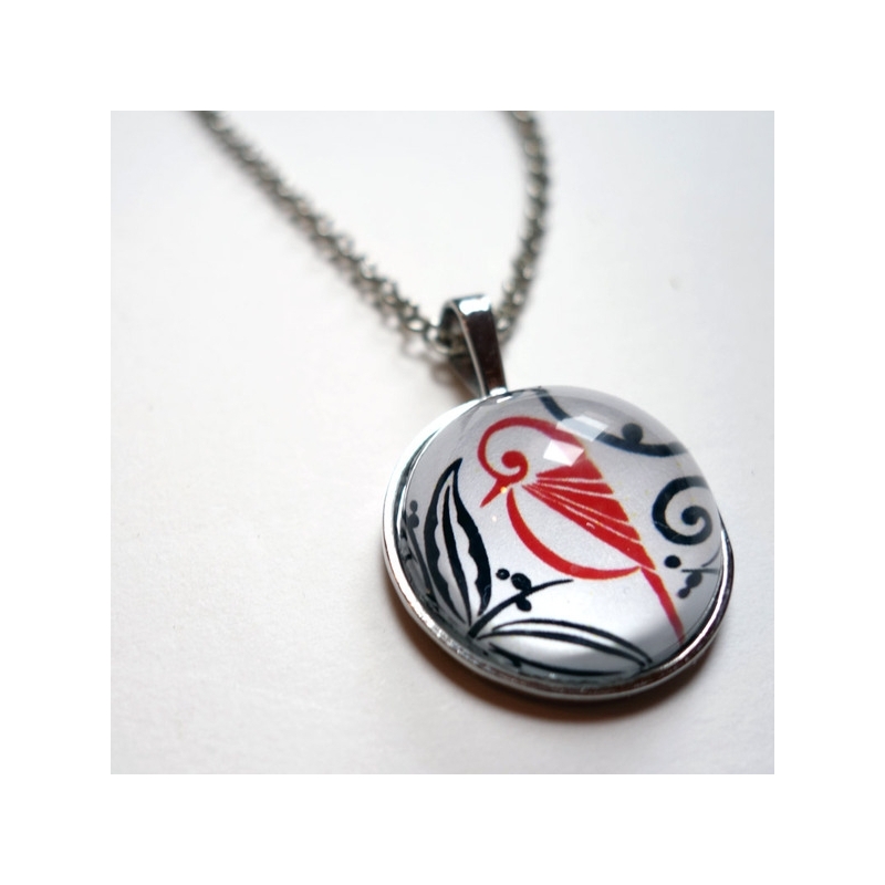 Collier rond Oiseau rouge Collier rond Oiseau rouge