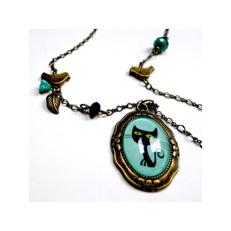 Collier vintage Le chat Lothaire