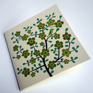 Card The tree of the greenfinch