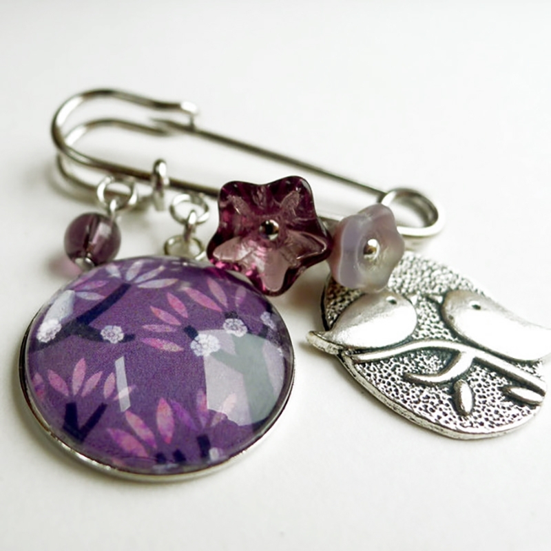 Broche Cerisiers mauves Broche Cerisiers mauves