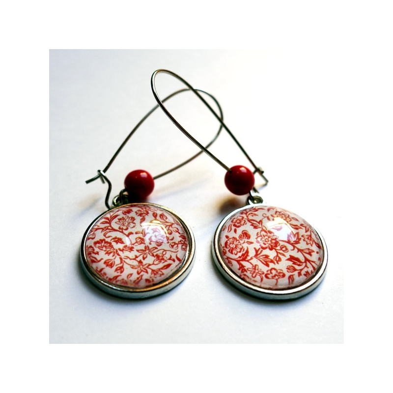 Boucles d'oreilles Roses rouges