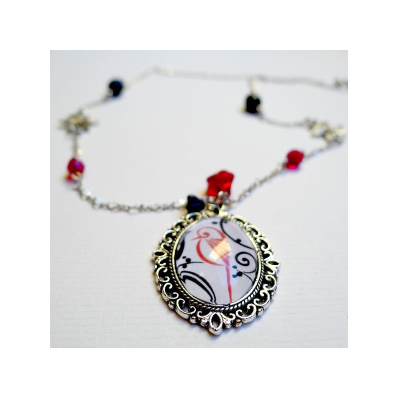 Collier vintage Oiseau rouge